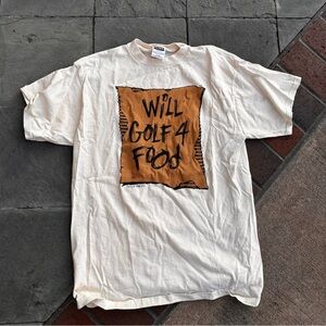 Vintage 90s “Will Golf 4 Food” Comical Tee